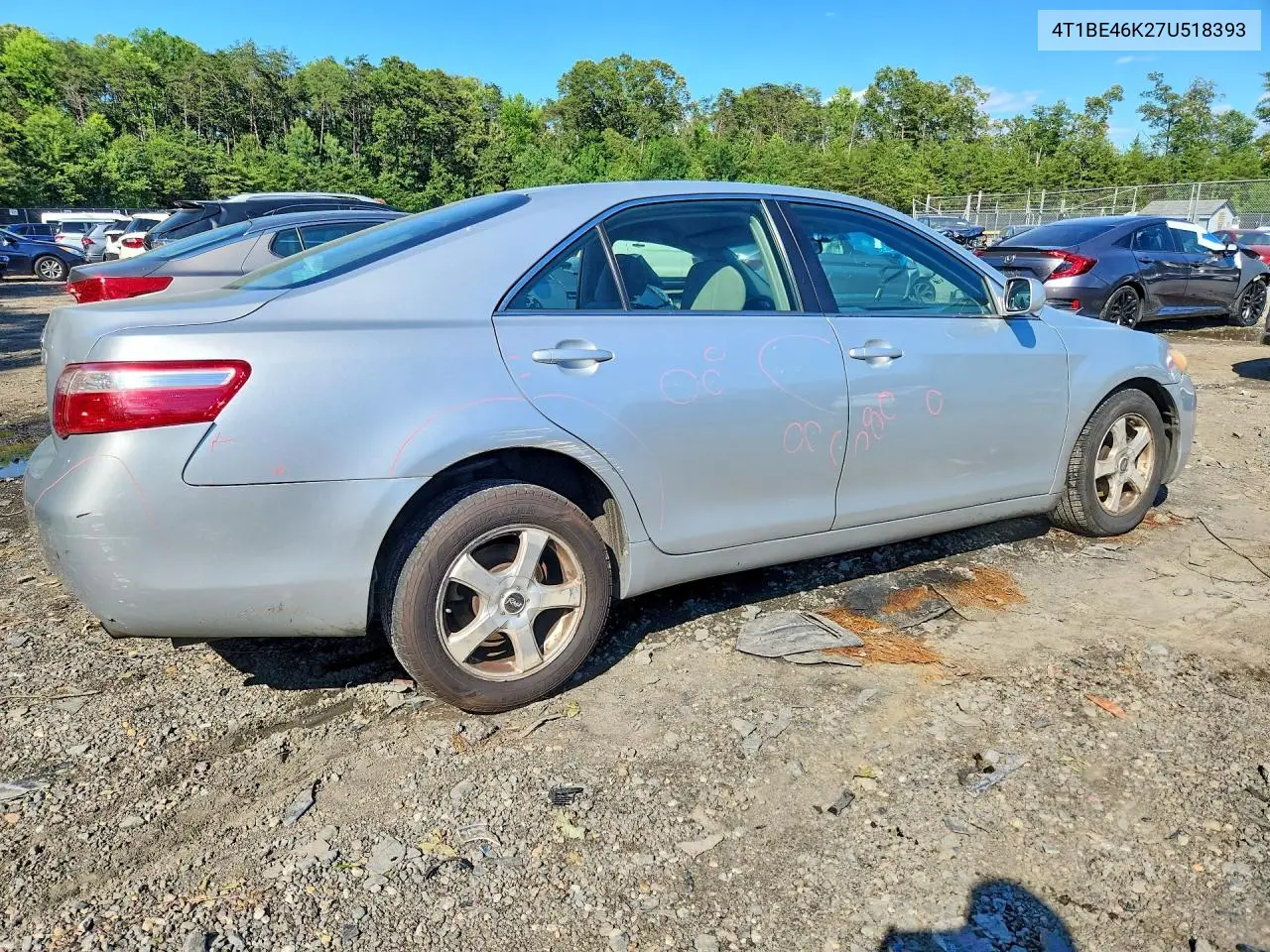 2007 Toyota Camry Le VIN: 4T1BE46K27U518393 Lot: 58703626