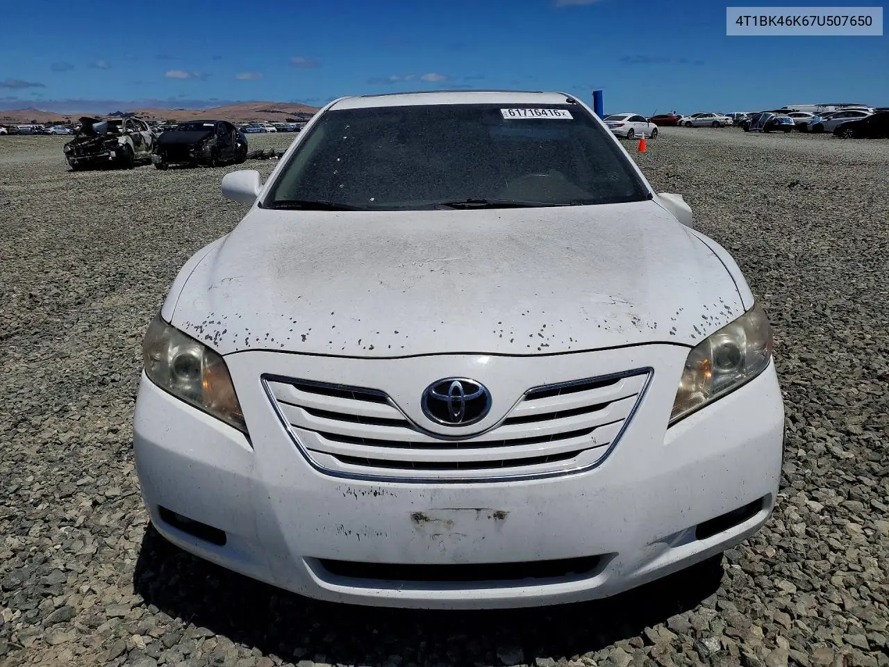 2007 Toyota Camry Xle V6 VIN: 4T1BK46K67U507650 Lot: 61716416