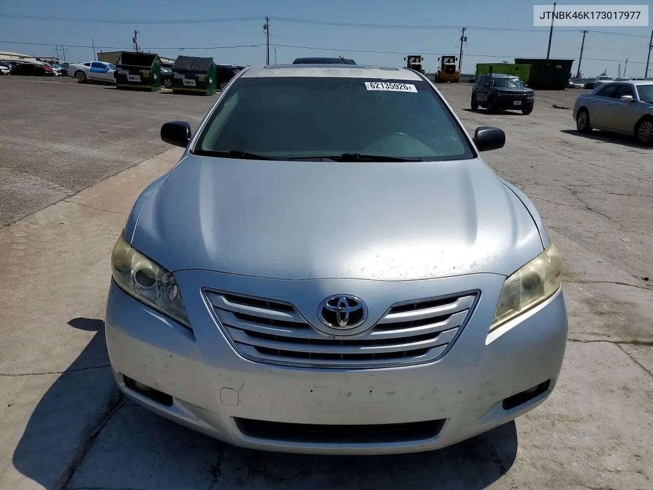 2007 Toyota Camry Xle V6 VIN: JTNBK46K173017977 Lot: 62135926
