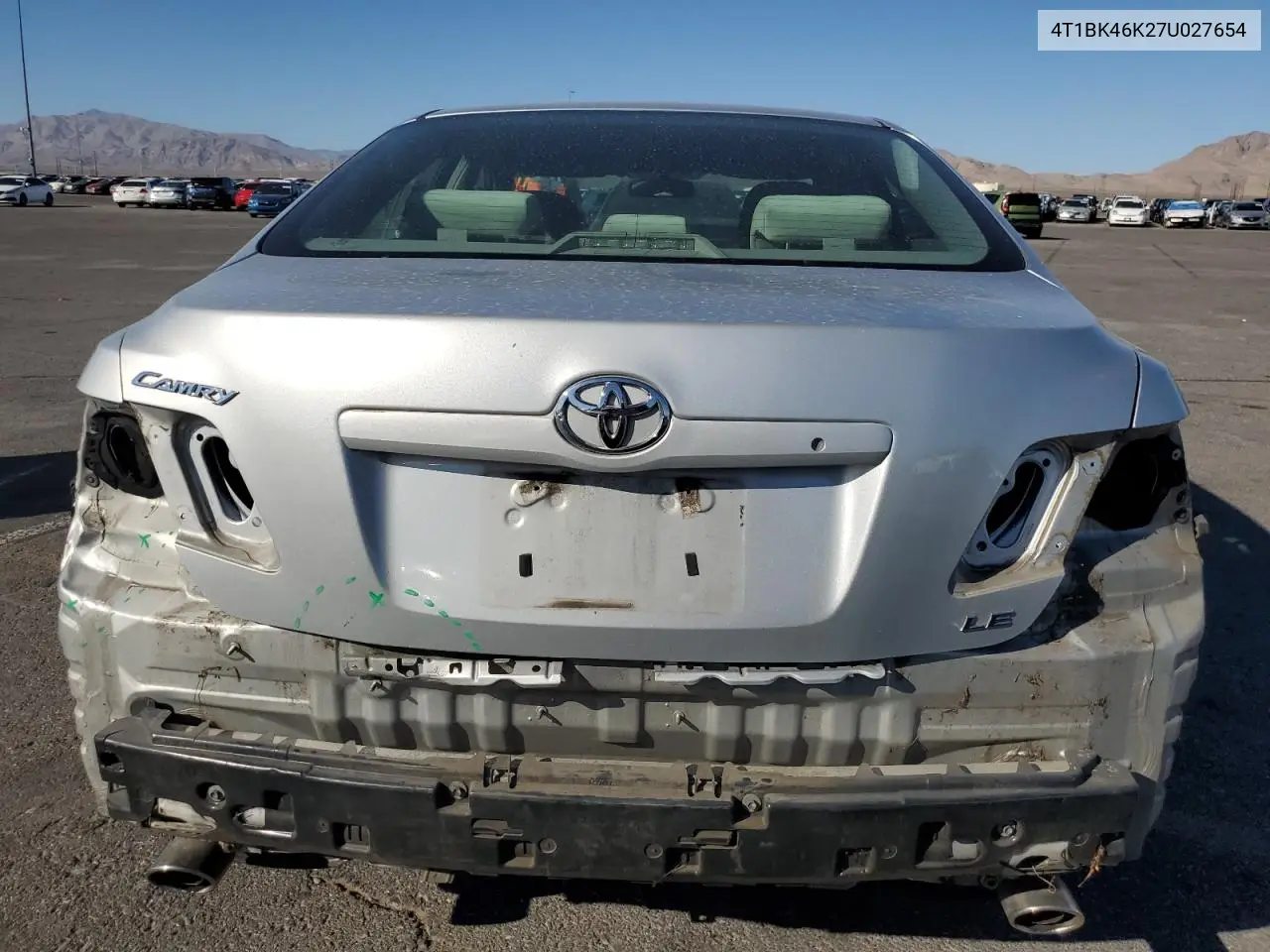 4T1BK46K27U027654 2007 Toyota Camry Le
