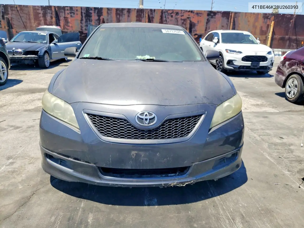 2008 Toyota Camry Se VIN: 4T1BE46K28U260393 Lot: 58737626