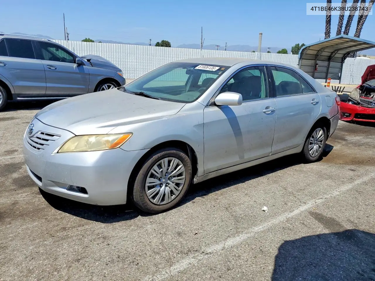 2008 Toyota Camry Base VIN: 4T1BE46K38U238743 Lot: 61806136