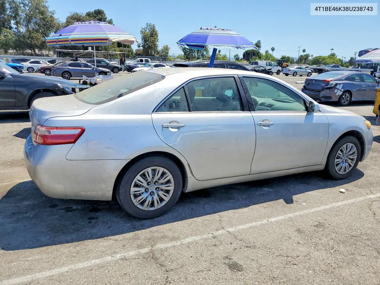 2008 Toyota Camry Base VIN: 4T1BE46K38U238743 Lot: 61806136