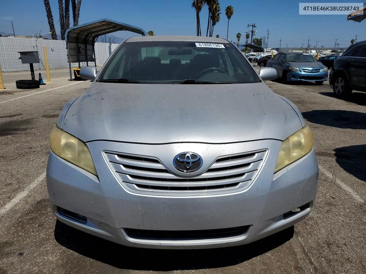 2008 Toyota Camry Base VIN: 4T1BE46K38U238743 Lot: 61806136