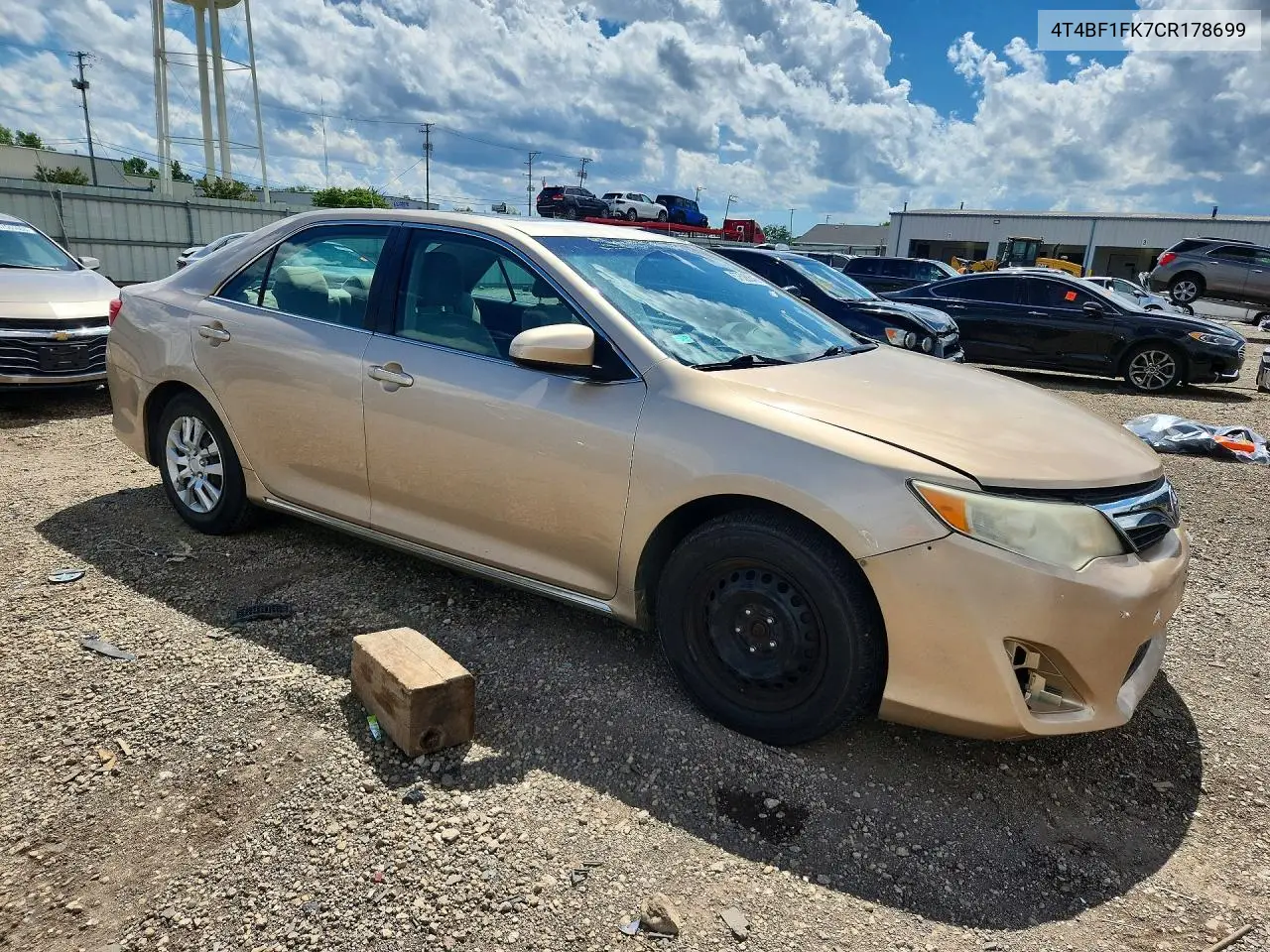 2012 Toyota Camry Le VIN: 4T4BF1FK7CR178699 Lot: 57528846