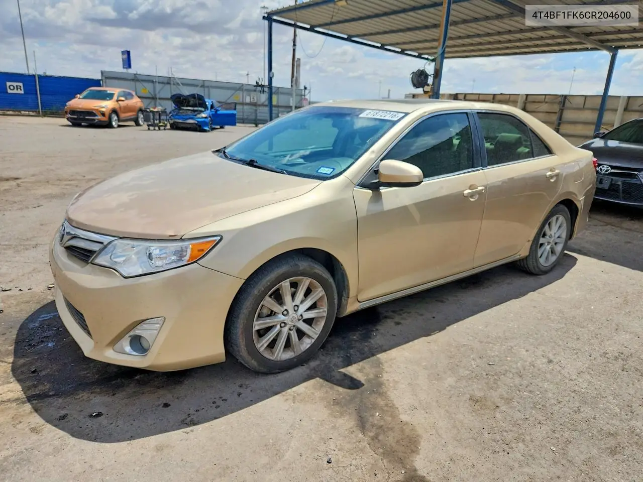 2012 Toyota Camry Xle VIN: 4T4BF1FK6CR204600 Lot: 61872216