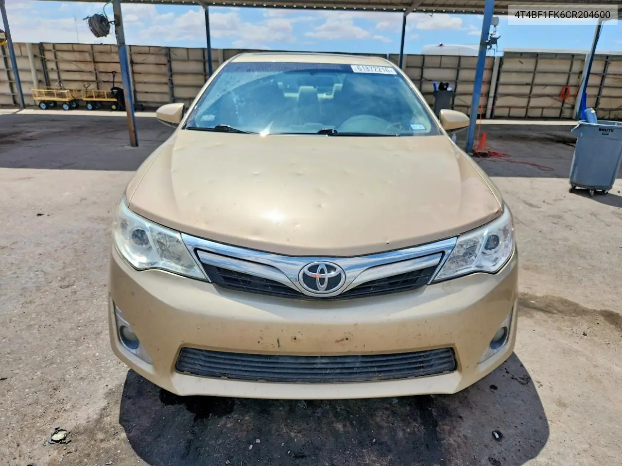 2012 Toyota Camry Xle VIN: 4T4BF1FK6CR204600 Lot: 61872216