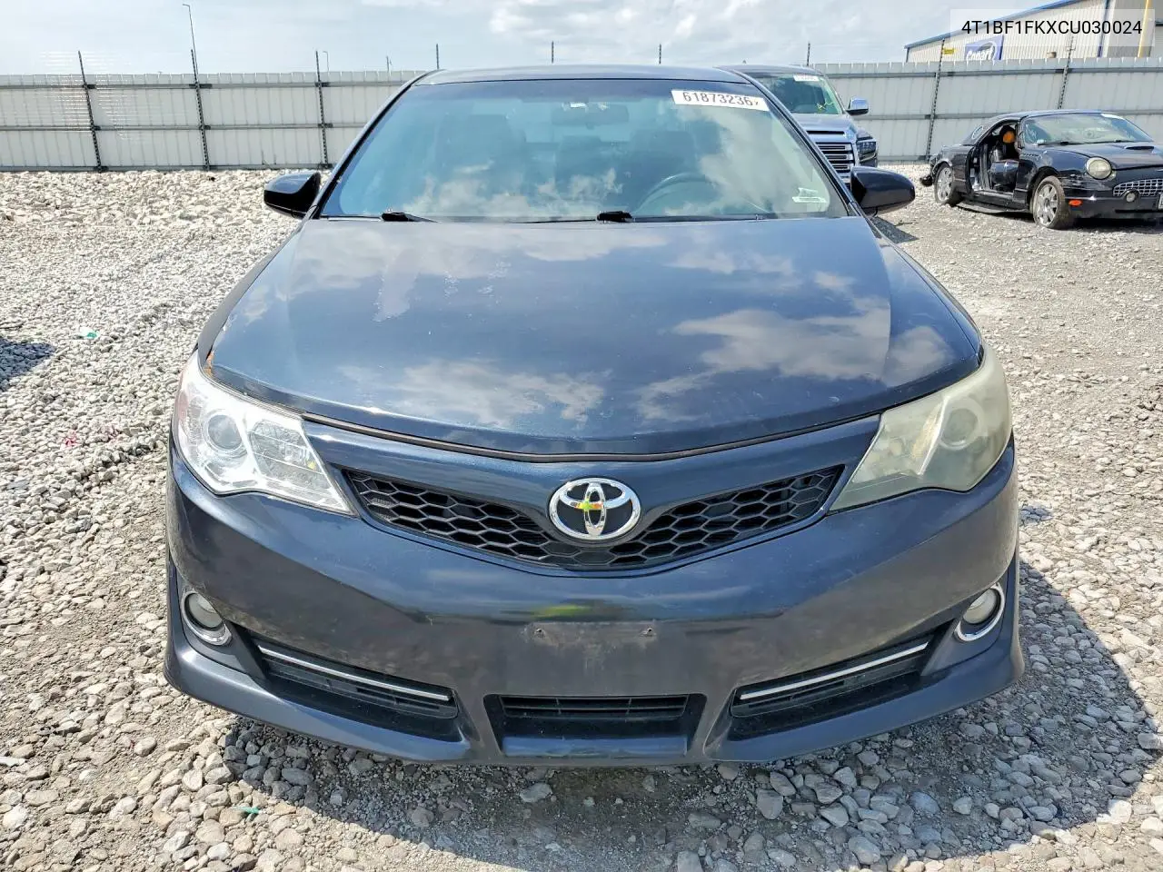 2012 Toyota Camry Se VIN: 4T1BF1FKXCU030024 Lot: 61873236