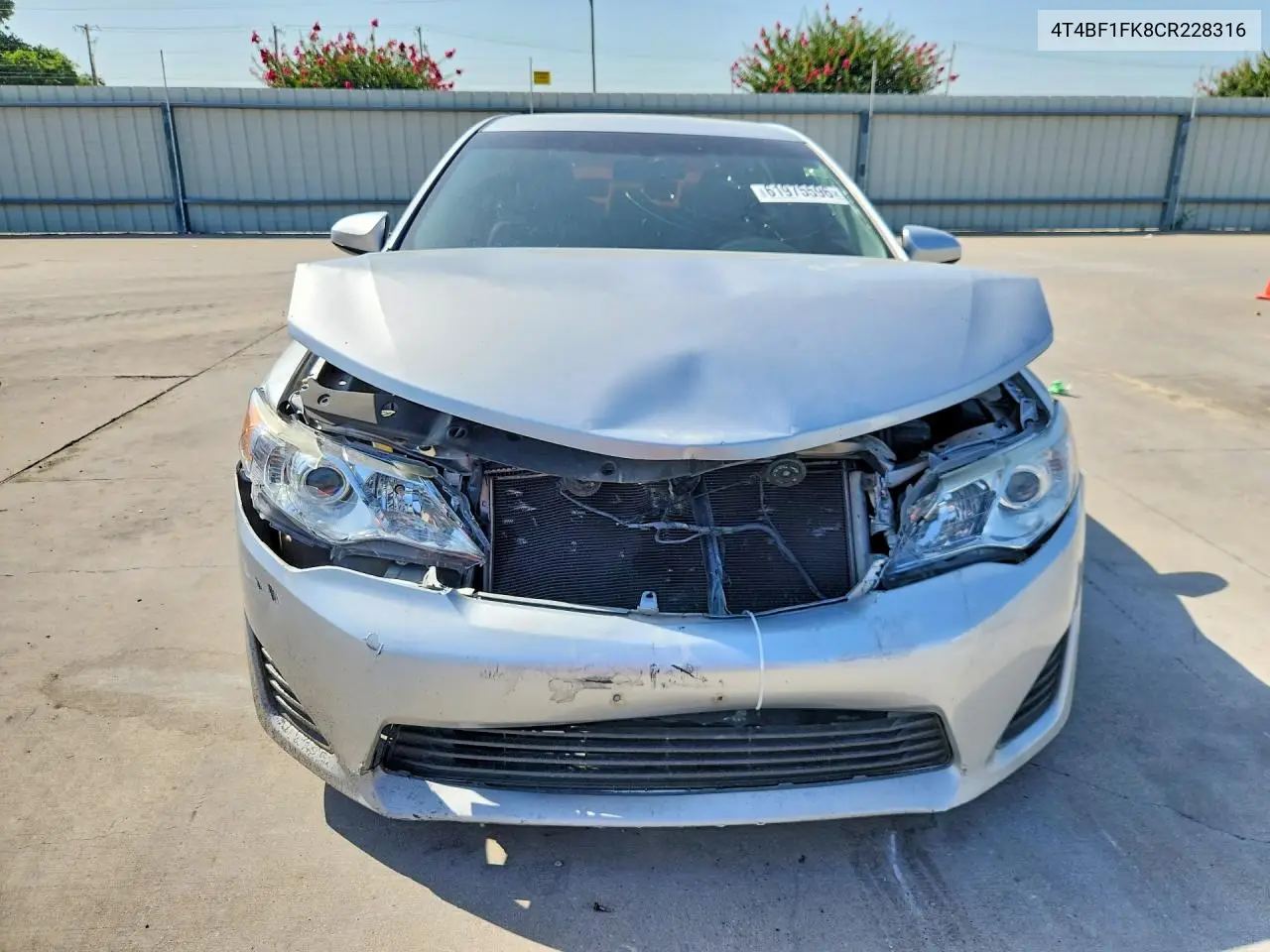 2012 Toyota Camry Le VIN: 4T4BF1FK8CR228316 Lot: 61975596