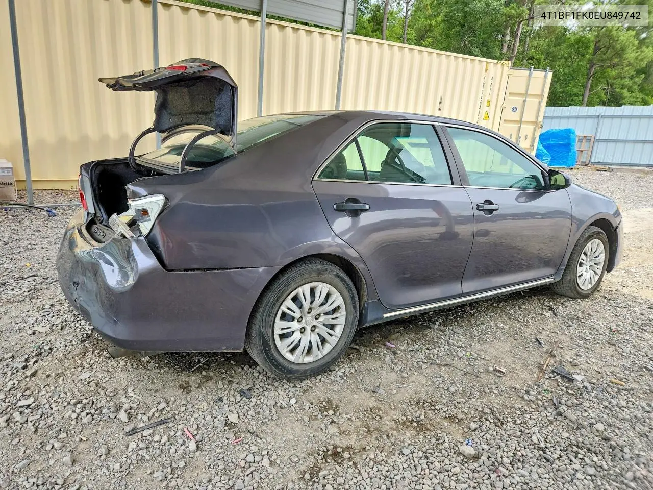 2014 Toyota Camry Le VIN: 4T1BF1FK0EU849742 Lot: 61752546