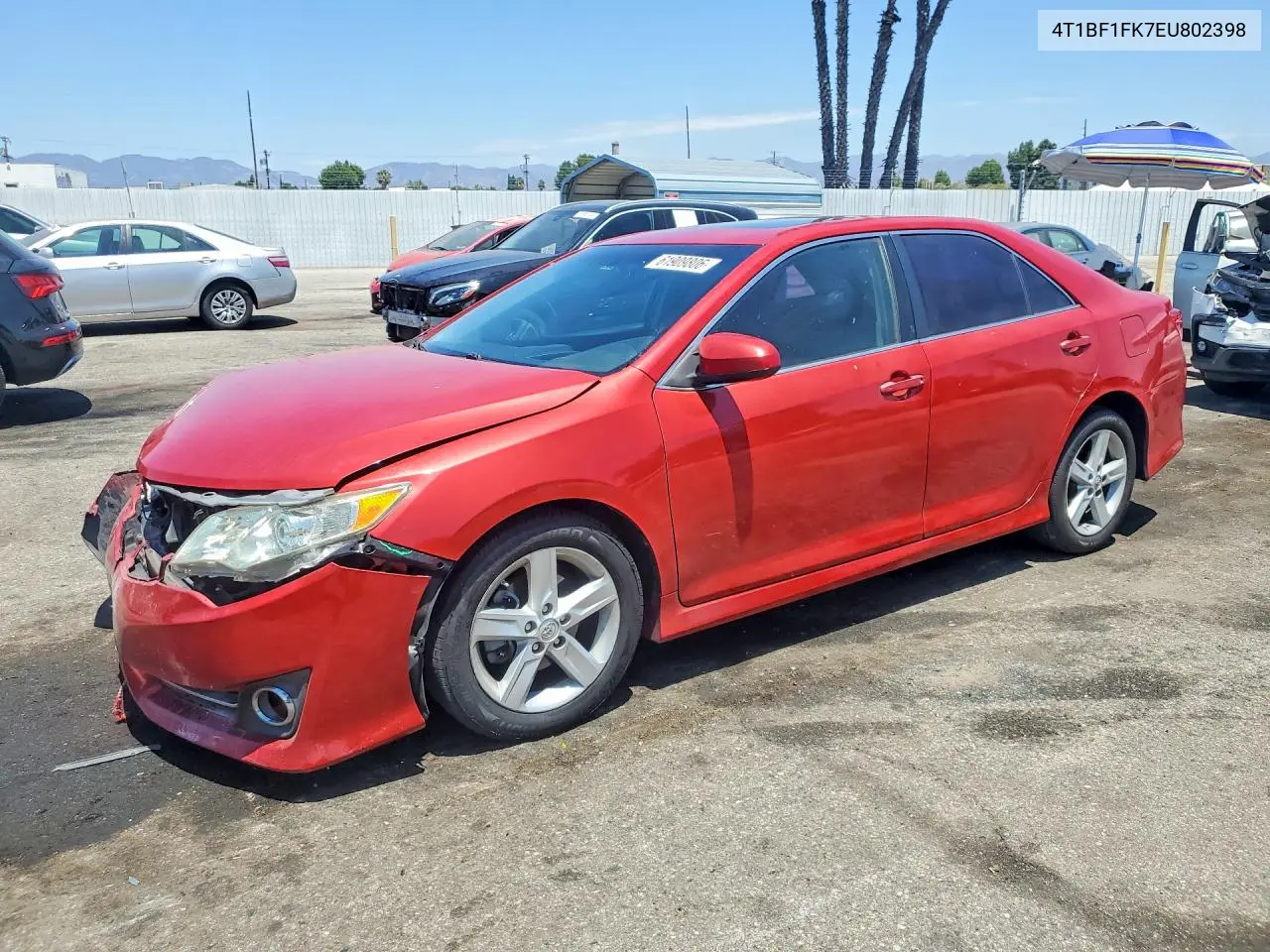 2014 Toyota Camry Se VIN: 4T1BF1FK7EU802398 Lot: 61909806