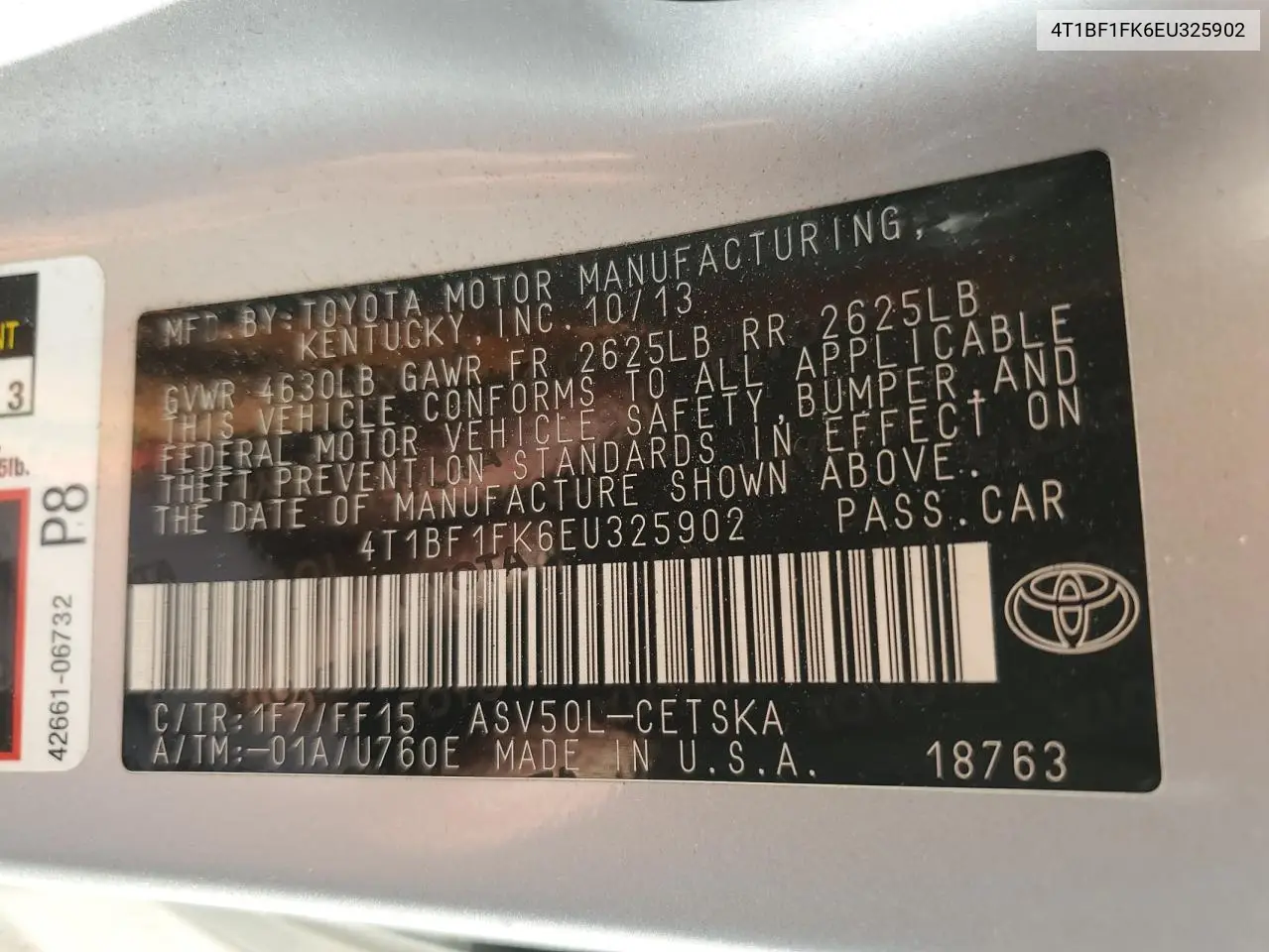 4T1BF1FK6EU325902 2014 Toyota Camry L
