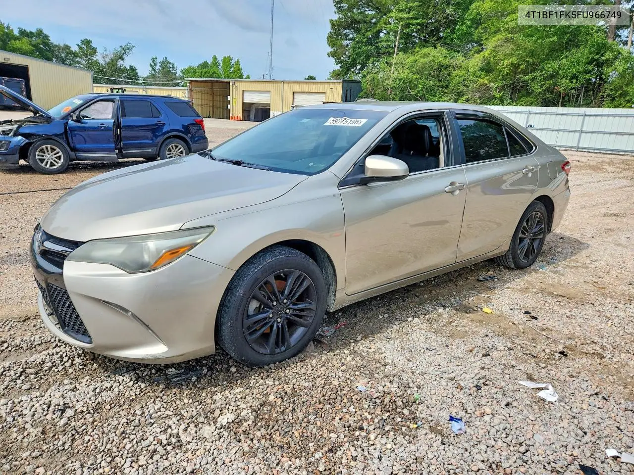 2015 Toyota Camry Se VIN: 4T1BF1FK5FU966749 Lot: 59775196
