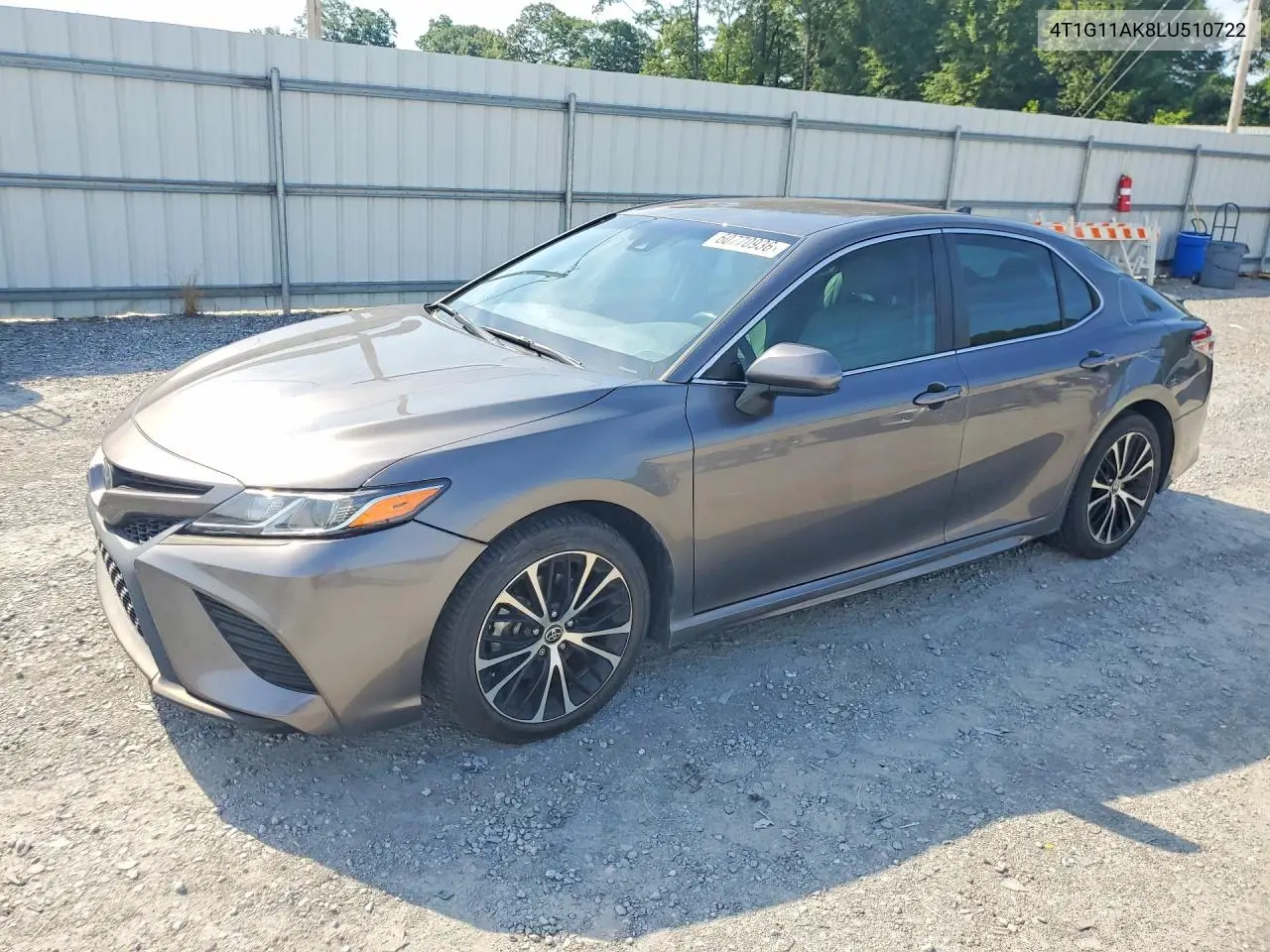 2020 Toyota Camry Se VIN: 4T1G11AK8LU510722 Lot: 60770936