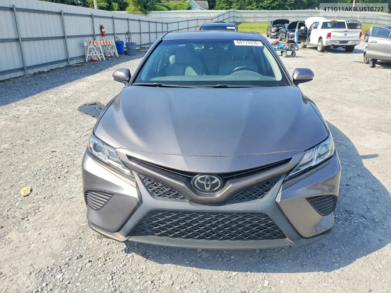 2020 Toyota Camry Se VIN: 4T1G11AK8LU510722 Lot: 60770936