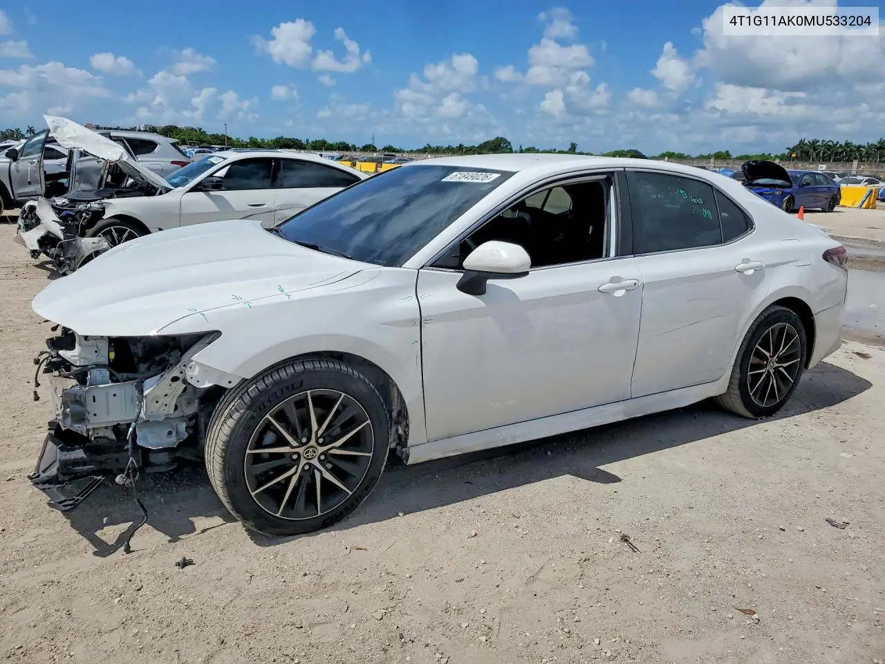 2021 Toyota Camry Se VIN: 4T1G11AK0MU533204 Lot: 61849026