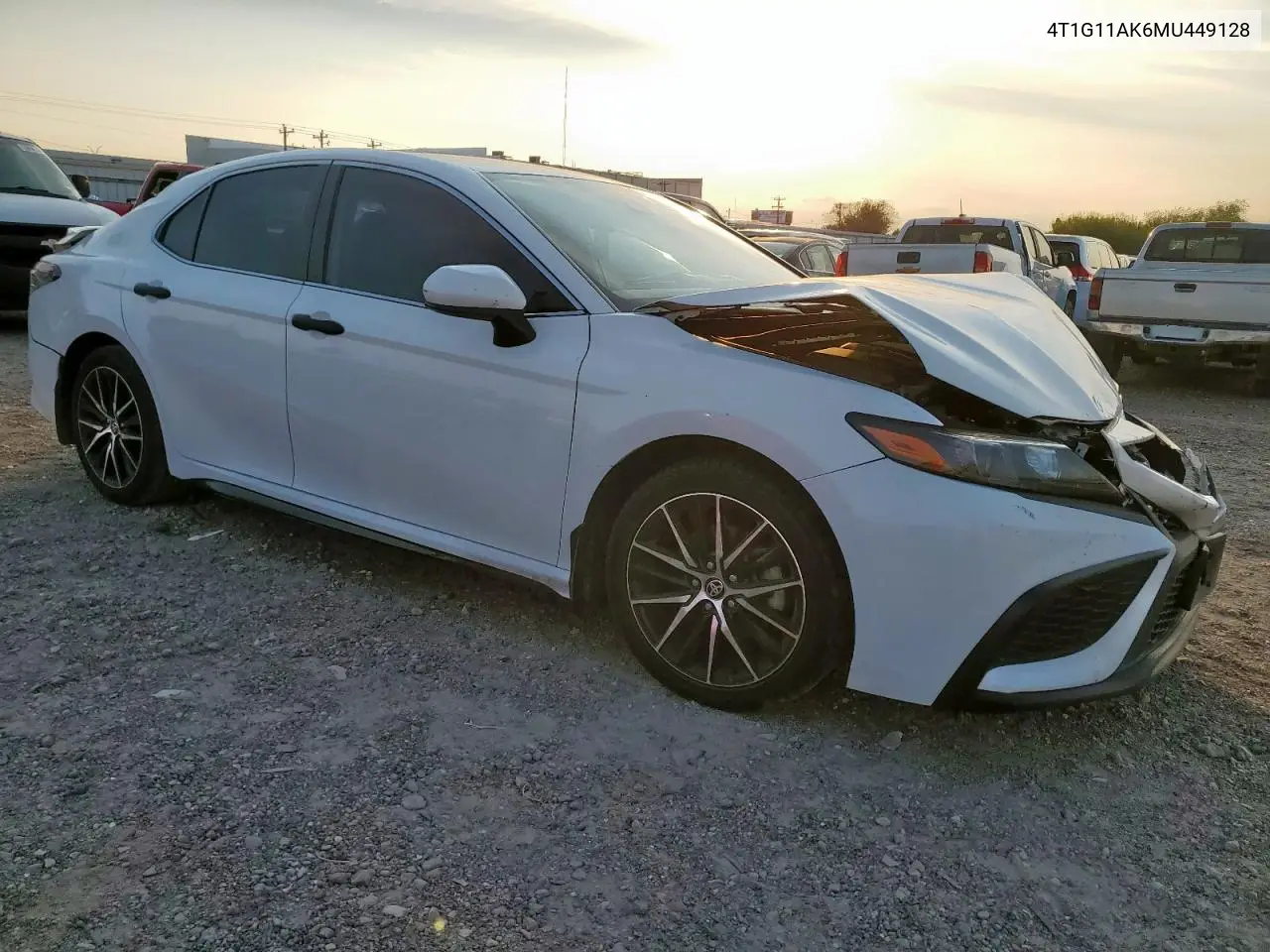 4T1G11AK6MU449128 2021 Toyota Camry Se