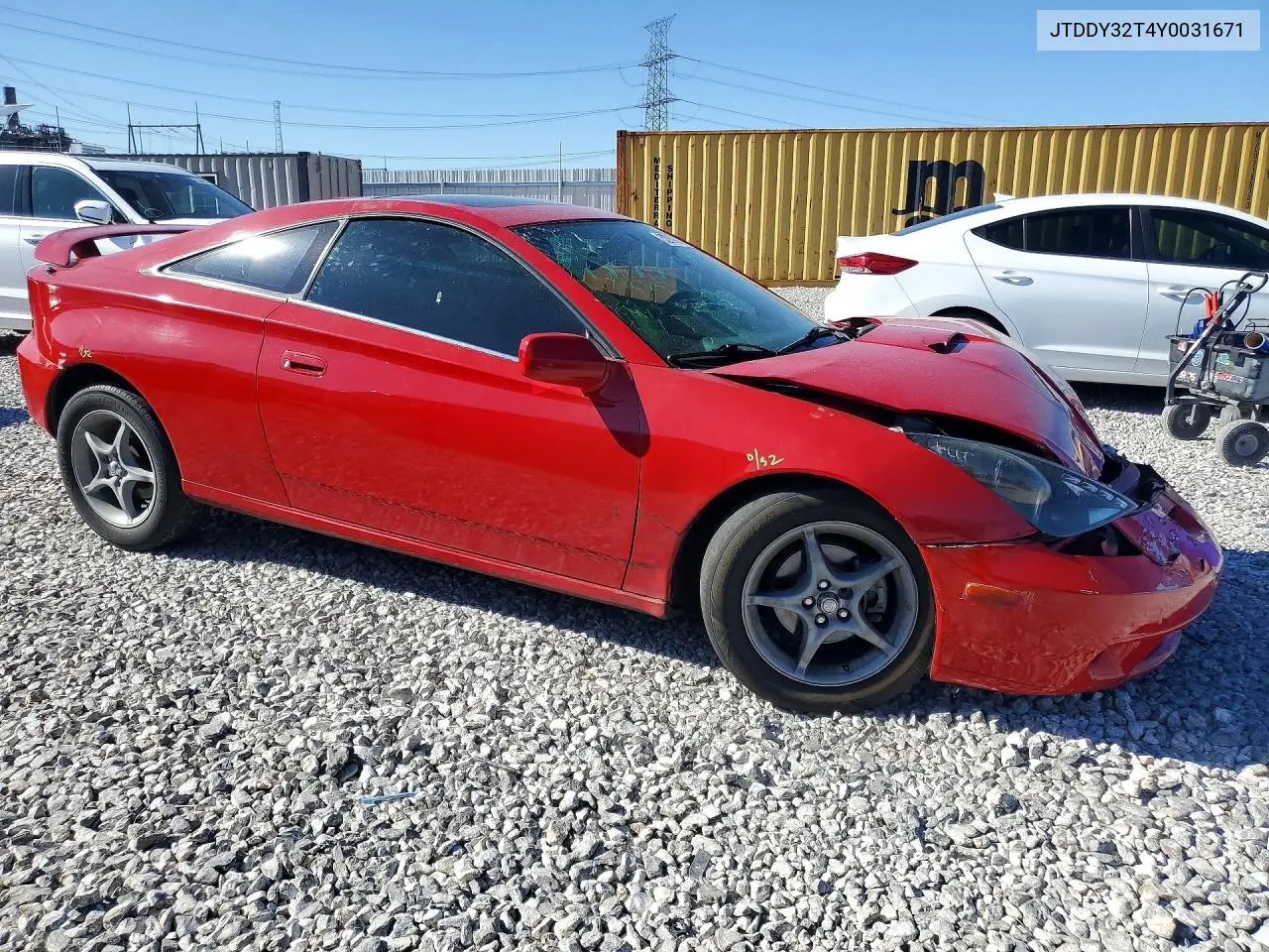 2000 Toyota Celica Gt-S VIN: JTDDY32T4Y0031671 Lot: 52759936