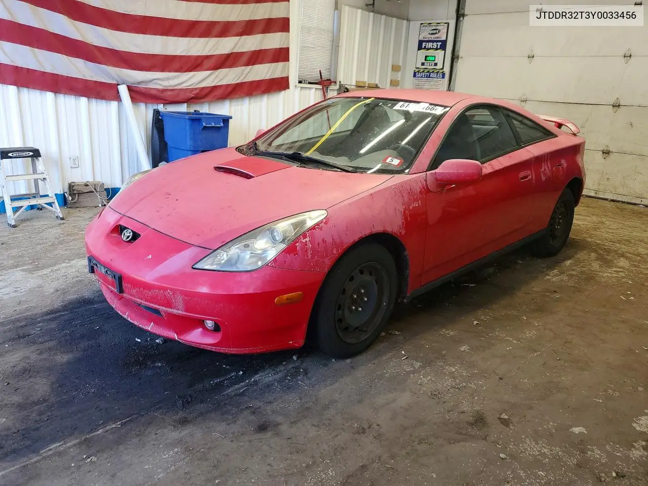 2000 Toyota Celica Gt VIN: JTDDR32T3Y0033456 Lot: 61491166