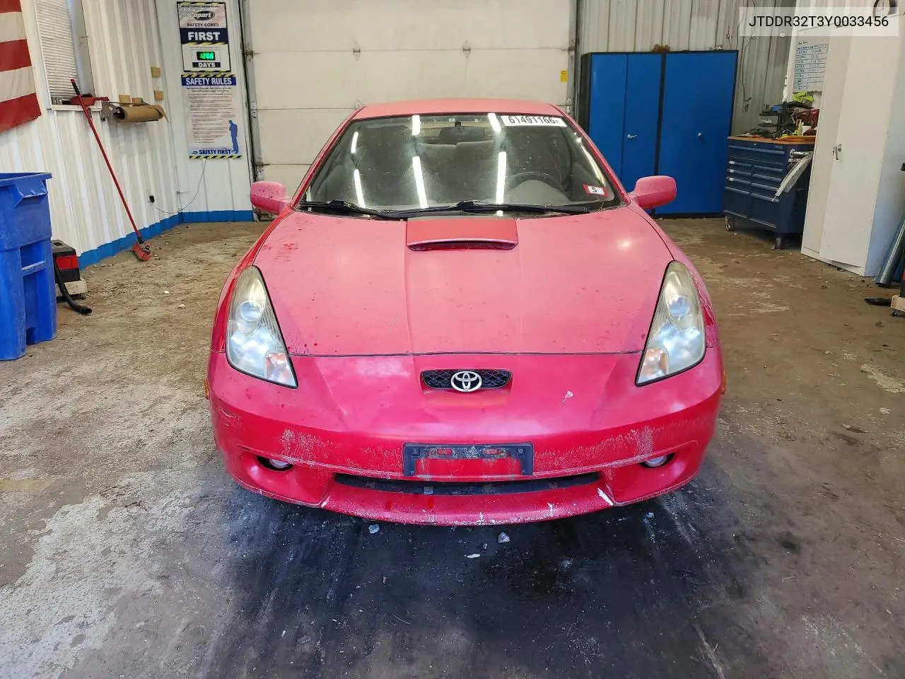 2000 Toyota Celica Gt VIN: JTDDR32T3Y0033456 Lot: 61491166