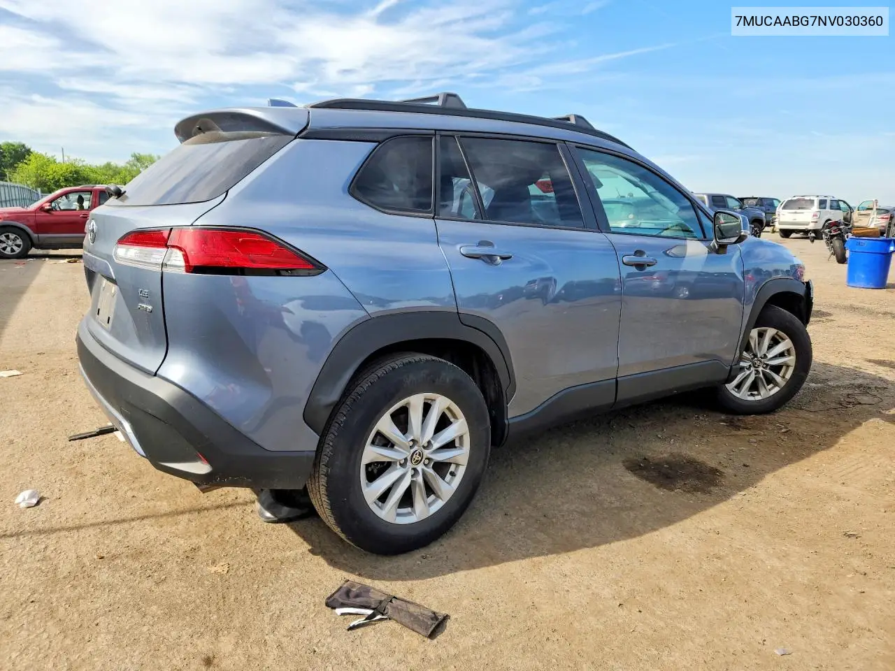 2022 Toyota Corolla Cross Le VIN: 7MUCAABG7NV030360 Lot: 55743926