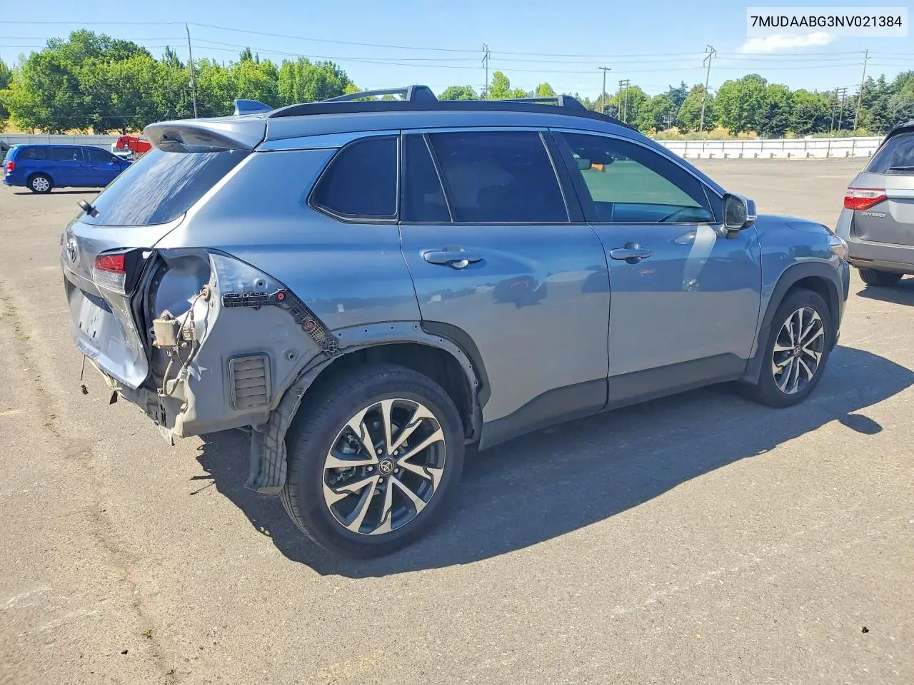 2022 Toyota Corolla Cross Xle VIN: 7MUDAABG3NV021384 Lot: 58032176