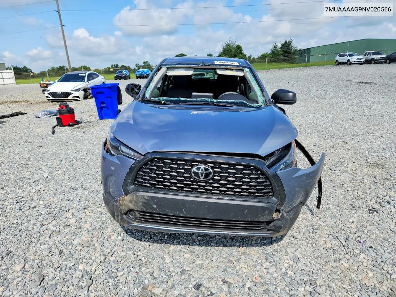 2022 Toyota Corolla Cross L VIN: 7MUAAAAG9NV020566 Lot: 58888406