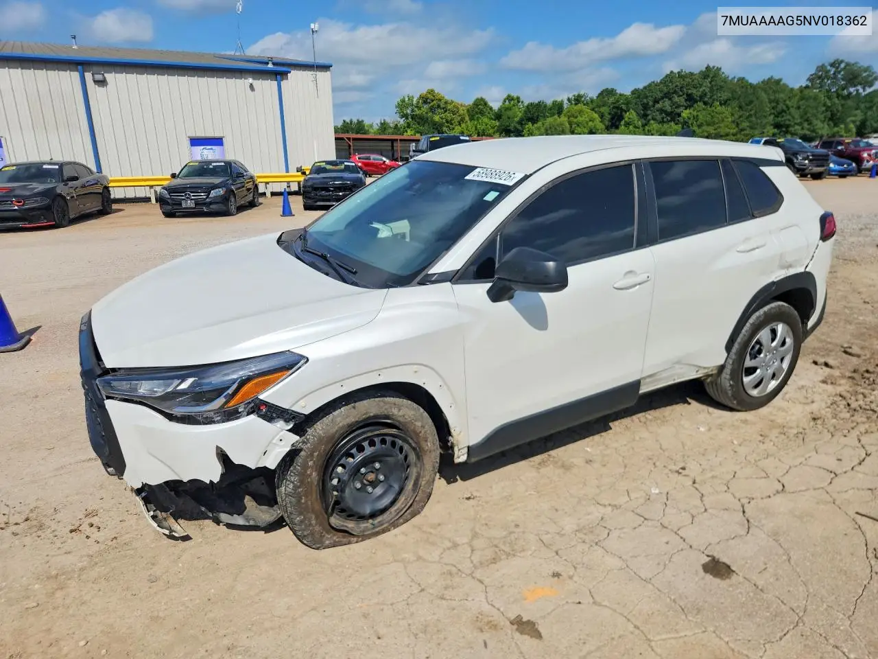 2022 Toyota Corolla Cross L VIN: 7MUAAAAG5NV018362 Lot: 58988926