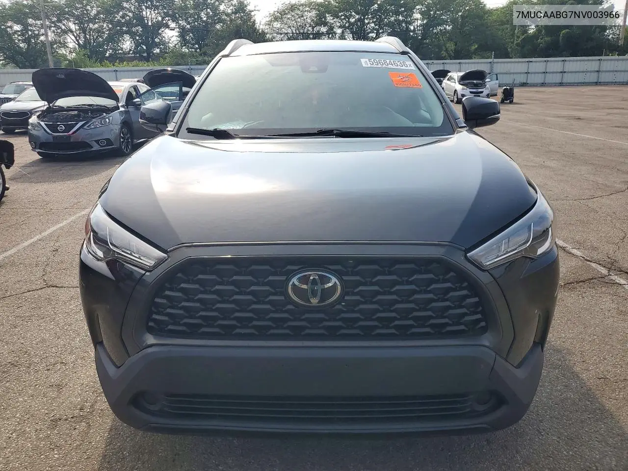 2022 Toyota Corolla Cross Le VIN: 7MUCAABG7NV003966 Lot: 59684636