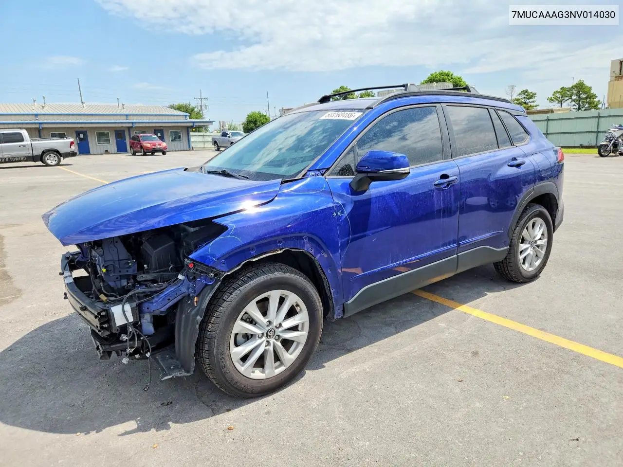 2022 Toyota Corolla Cross Le VIN: 7MUCAAAG3NV014030 Lot: 60260486