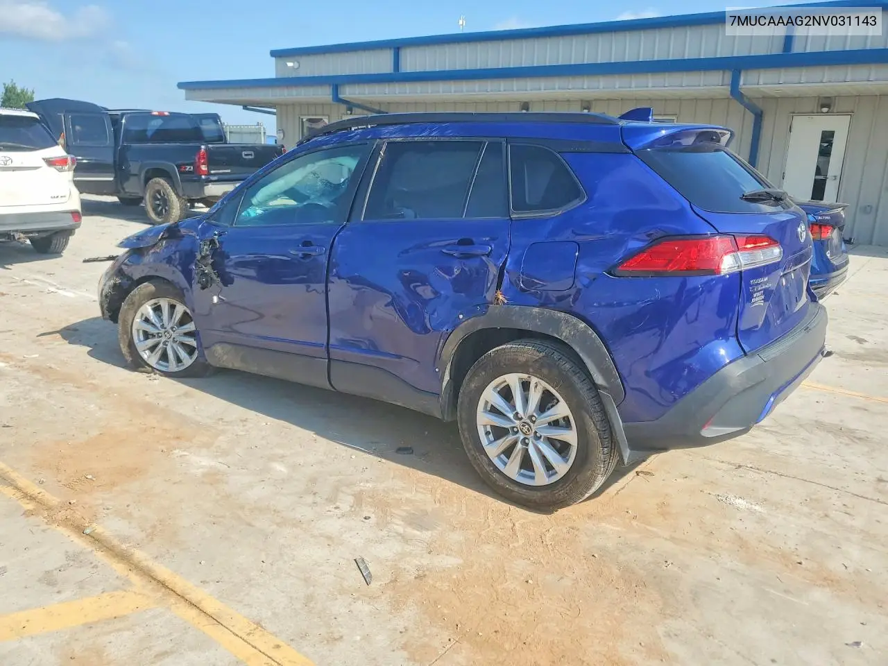 2022 Toyota Corolla Cross Le VIN: 7MUCAAAG2NV031143 Lot: 60306026