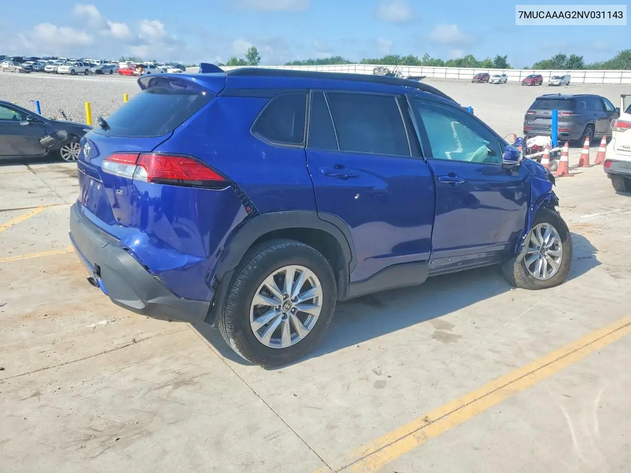2022 Toyota Corolla Cross Le VIN: 7MUCAAAG2NV031143 Lot: 60306026