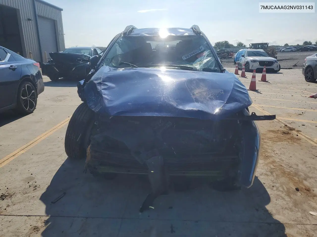 2022 Toyota Corolla Cross Le VIN: 7MUCAAAG2NV031143 Lot: 60306026