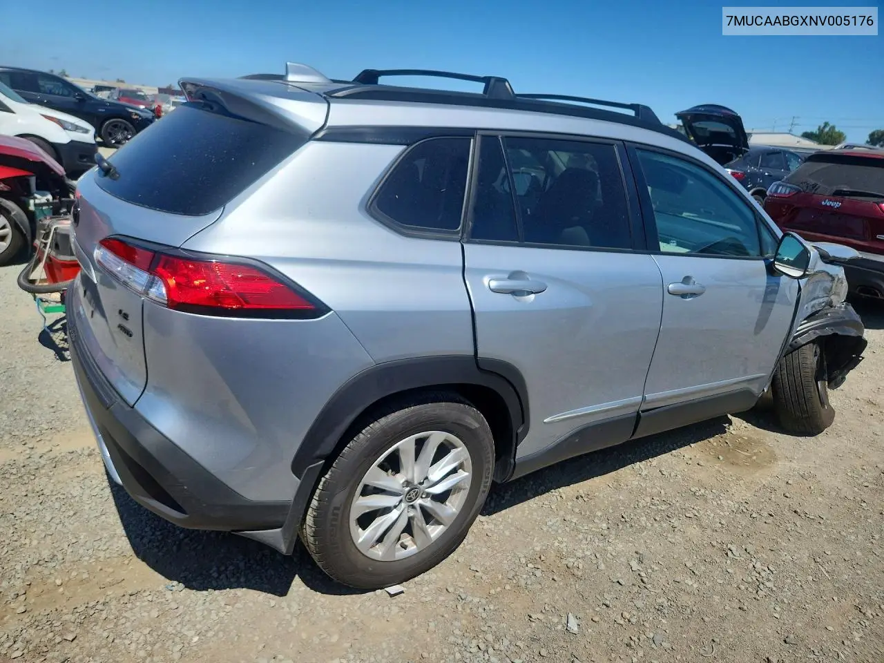 2022 Toyota Corolla Cross Le VIN: 7MUCAABGXNV005176 Lot: 61978826