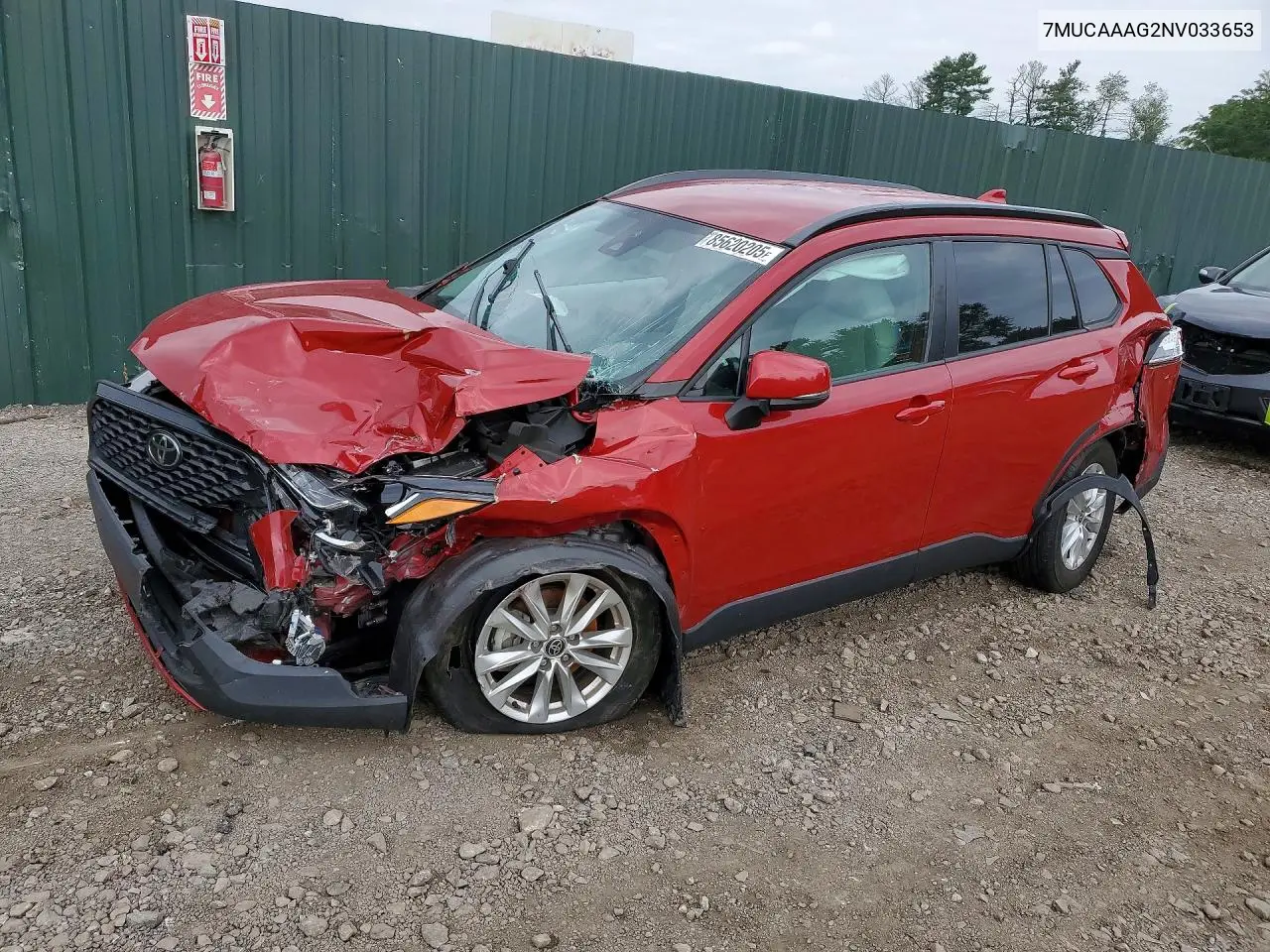 2022 Toyota Corolla Cross Le VIN: 7MUCAAAG2NV033653 Lot: 85620205