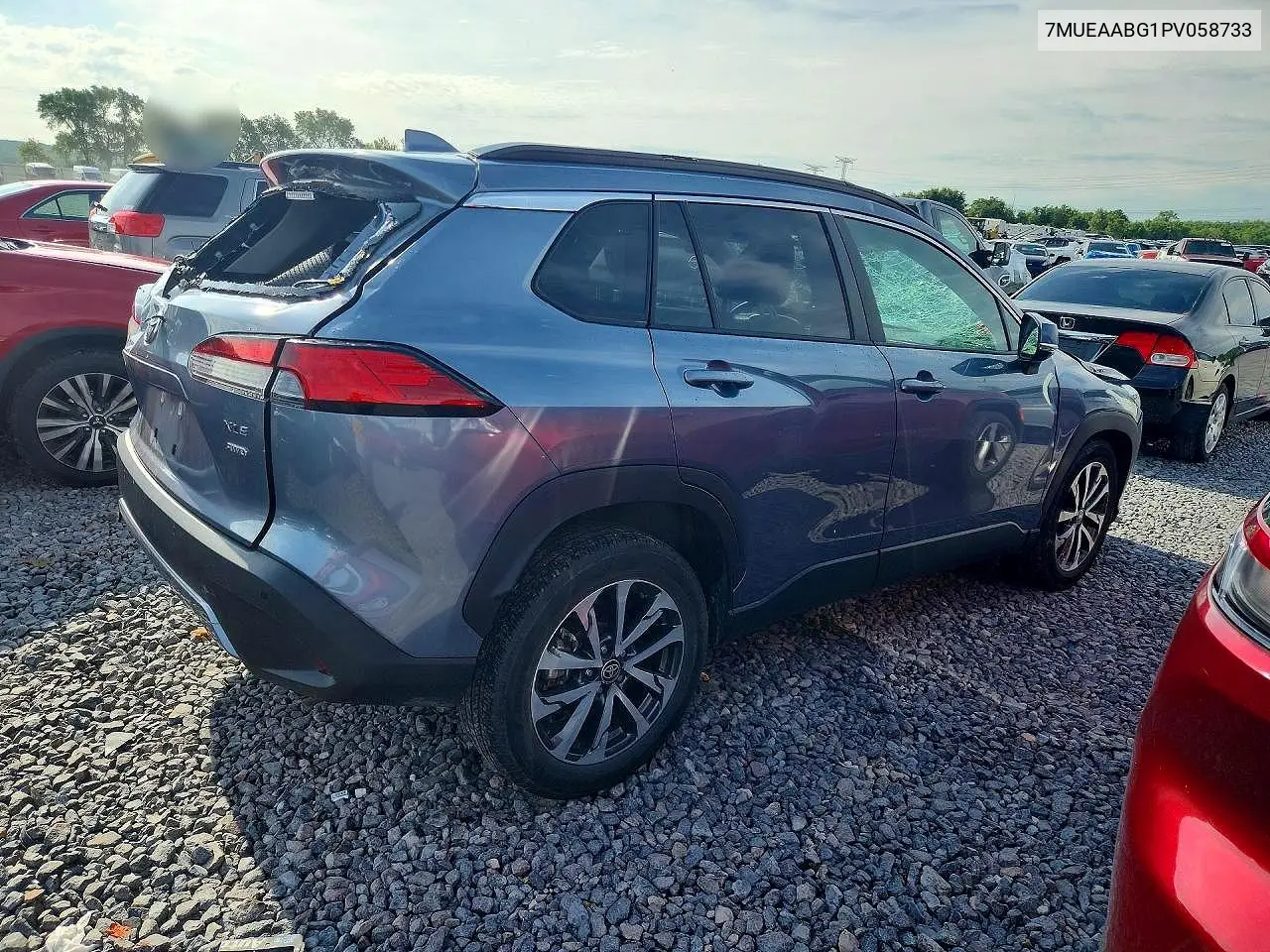 2023 Toyota Corolla Cross Xle VIN: 7MUEAABG1PV058733 Lot: 58376996