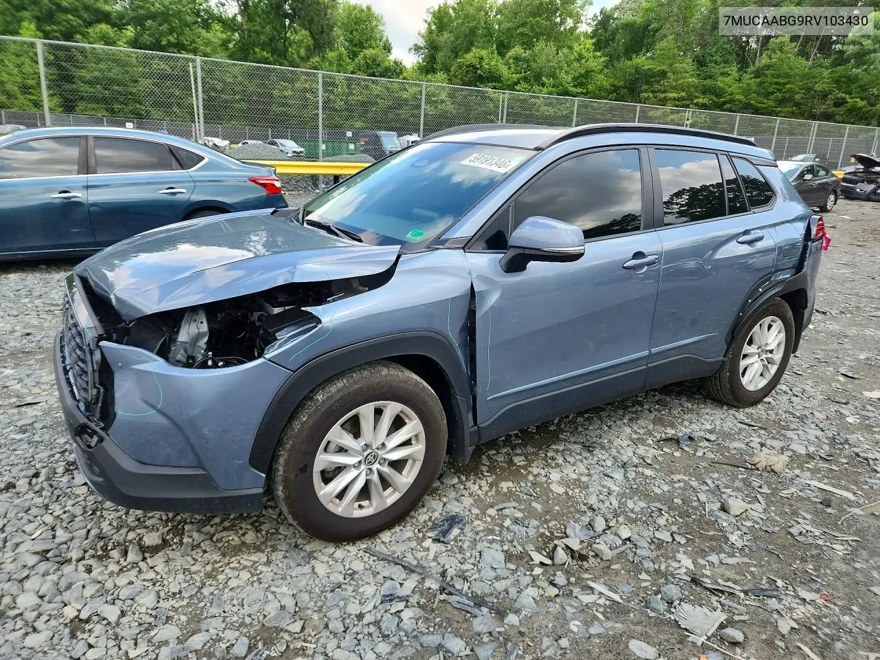 2024 Toyota Corolla Cross Le VIN: 7MUCAABG9RV103430 Lot: 59191346