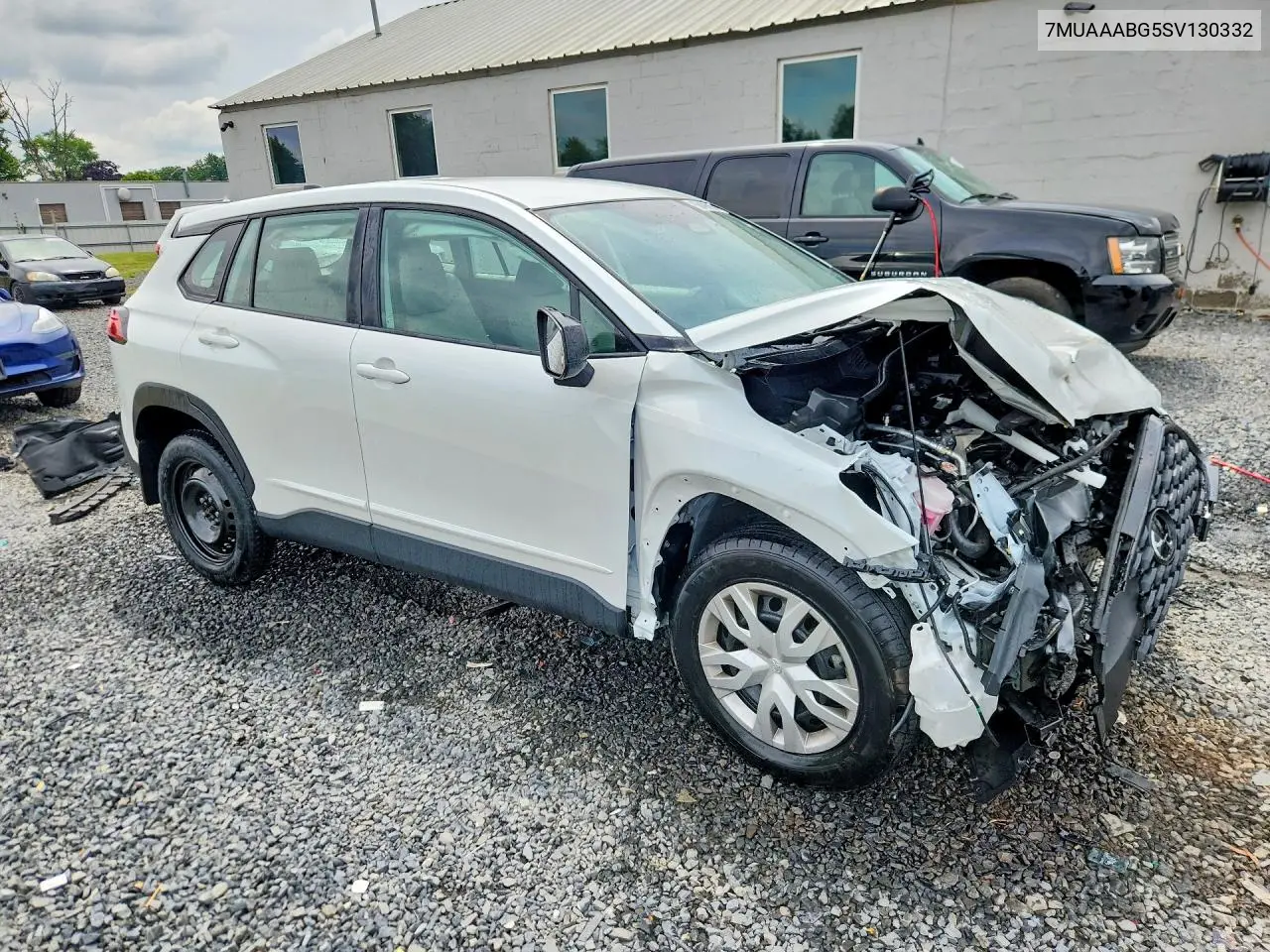 2025 Toyota Corolla Cross L VIN: 7MUAAABG5SV130332 Lot: 58490086