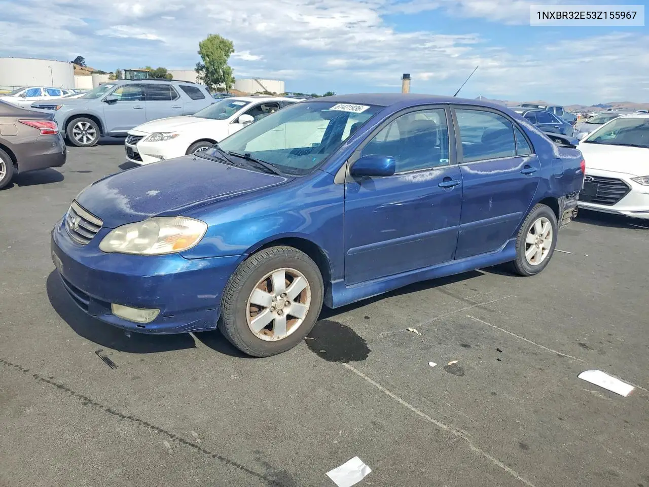 2003 Toyota Corolla S VIN: 1NXBR32E53Z155967 Lot: 61421936