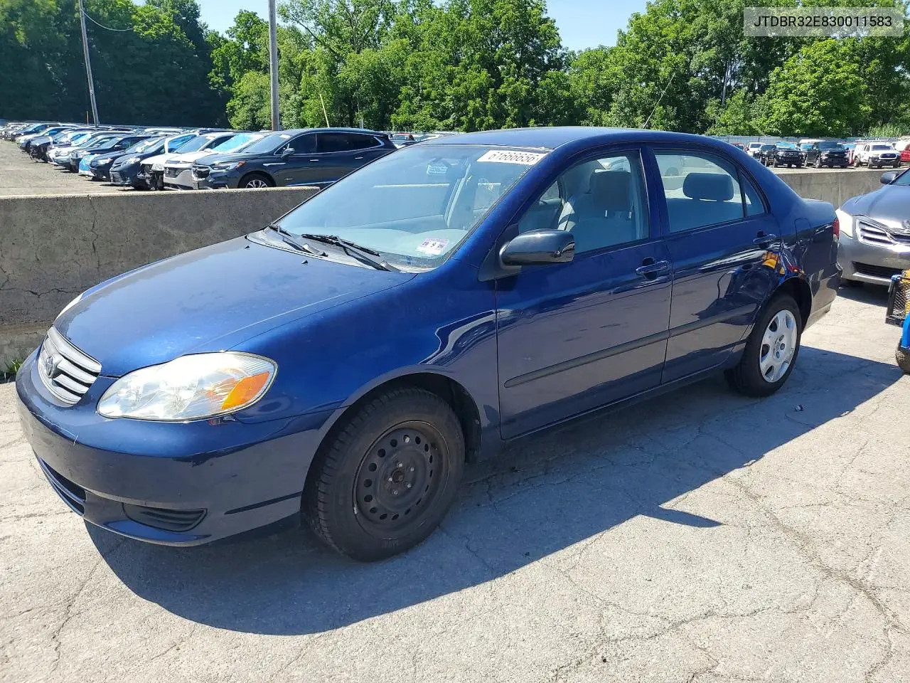 2003 Toyota Corolla Ce VIN: JTDBR32E830011583 Lot: 61666656