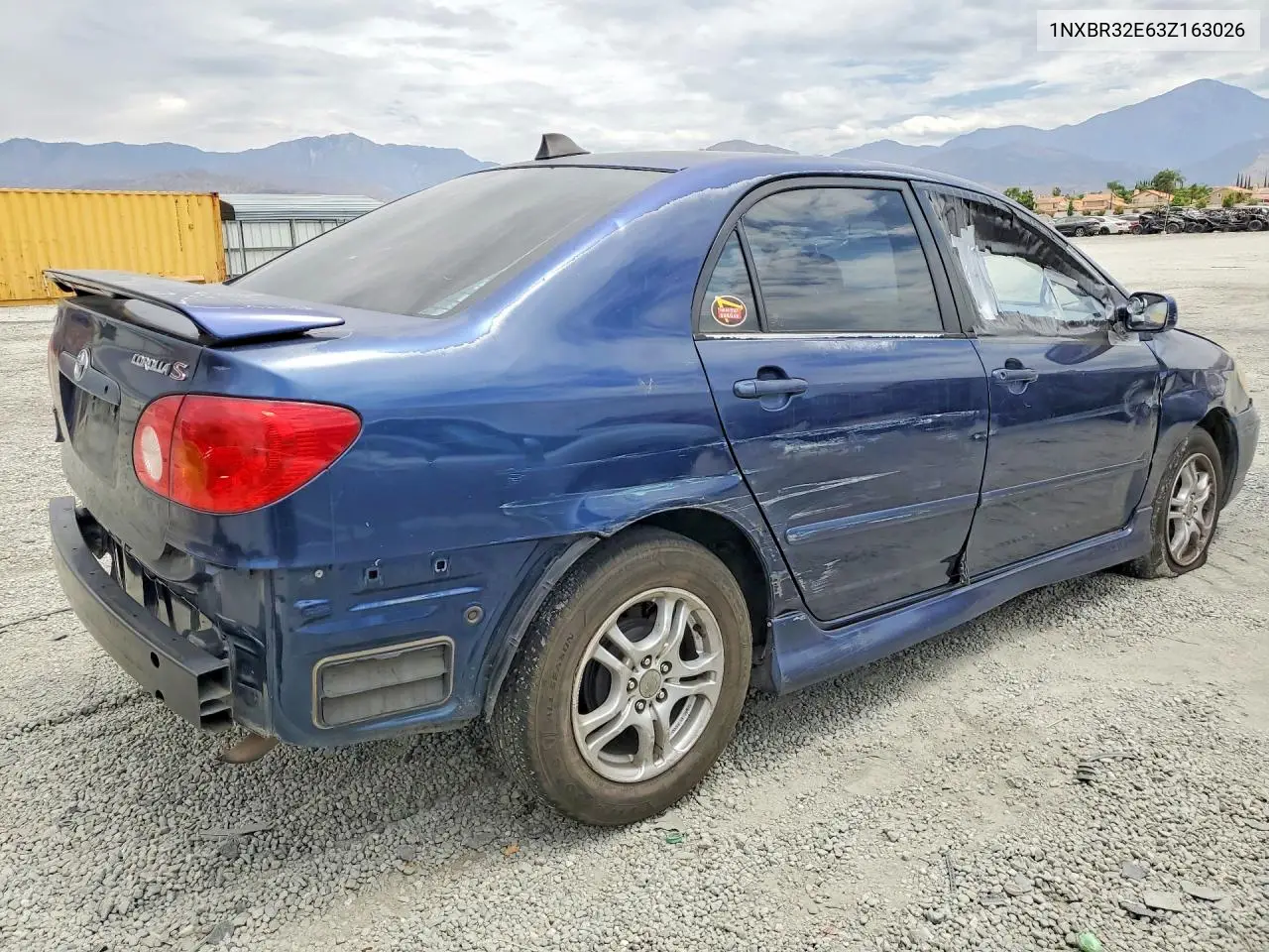 2003 Toyota Corolla S VIN: 1NXBR32E63Z163026 Lot: 61785576
