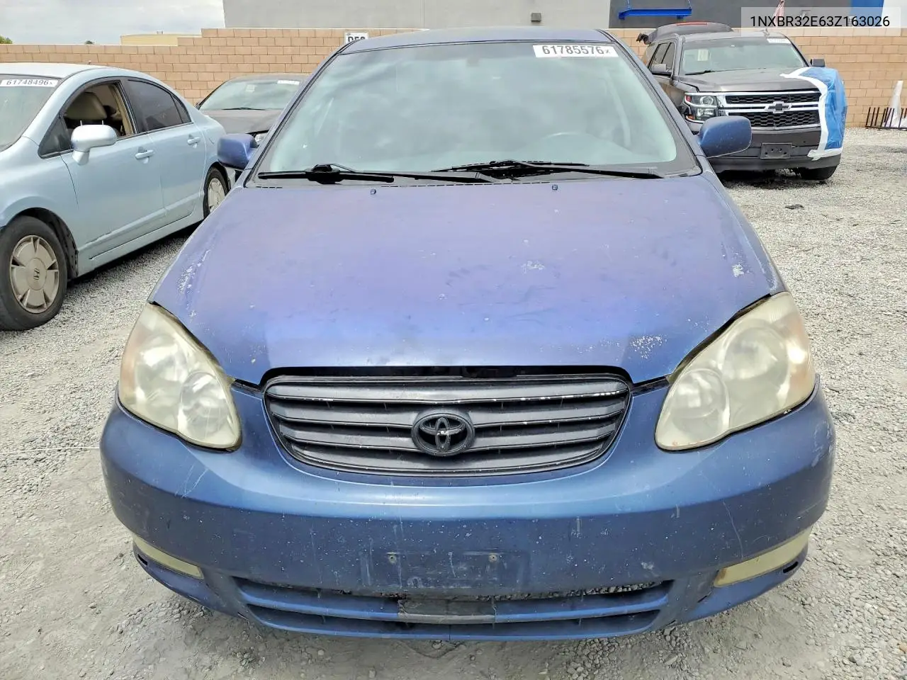 2003 Toyota Corolla S VIN: 1NXBR32E63Z163026 Lot: 61785576