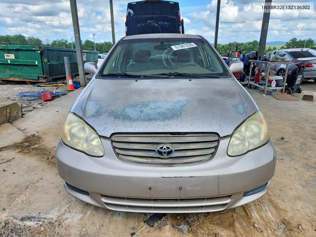 2003 Toyota Corolla Le VIN: 1NXBR32E13Z136302 Lot: 61981036