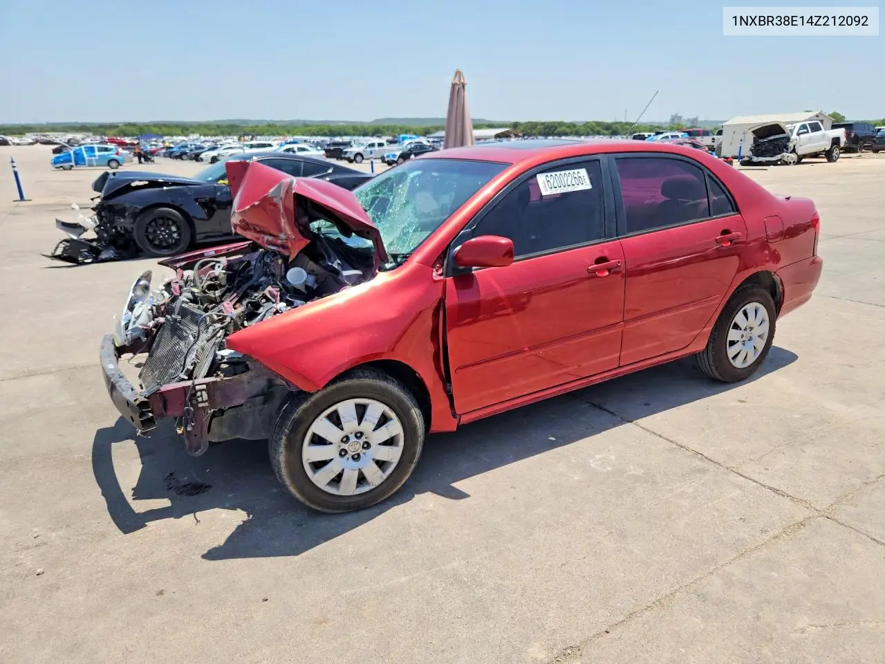 2004 Toyota Corolla Le VIN: 1NXBR38E14Z212092 Lot: 62002266