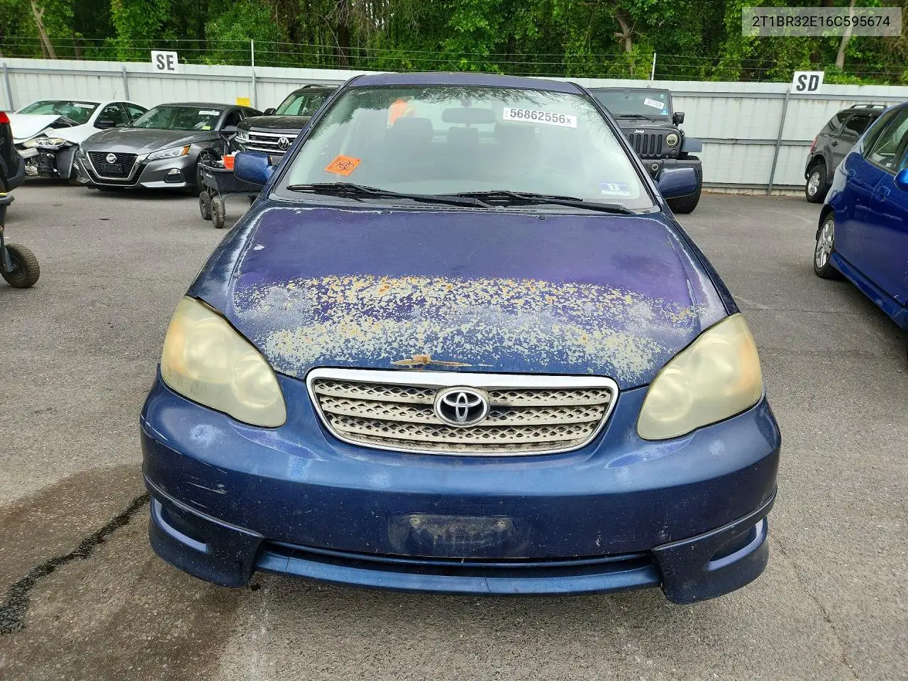 2006 Toyota Corolla S VIN: 2T1BR32E16C595674 Lot: 56862556