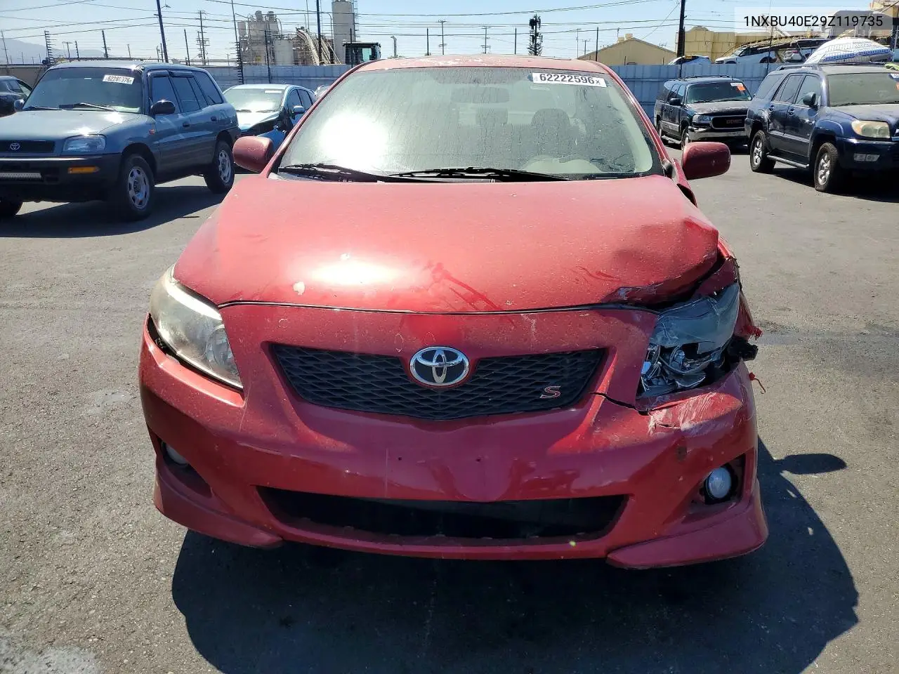 2009 Toyota Corolla S VIN: 1NXBU40E29Z119735 Lot: 62222596
