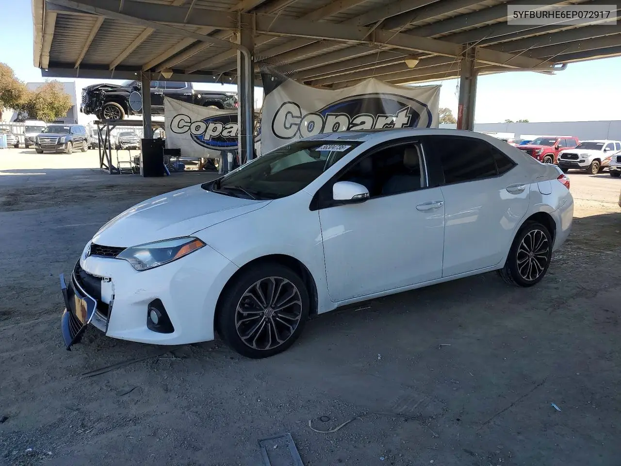 2014 Toyota Corolla S Plus VIN: 5YFBURHE6EP072917 Lot: 56304736