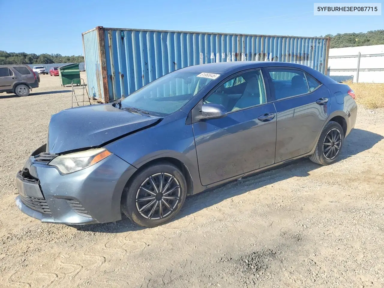 2014 Toyota Corolla Le VIN: 5YFBURHE3EP087715 Lot: 61968646