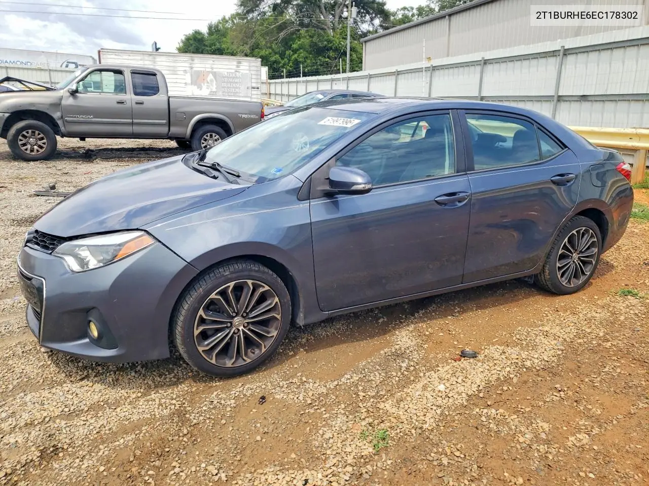 2014 Toyota Corolla S Plus VIN: 2T1BURHE6EC178302 Lot: 61997996