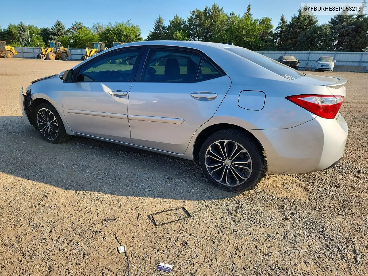 2014 Toyota Corolla S Plus VIN: 5YFBURHE8EP053219 Lot: 62161066